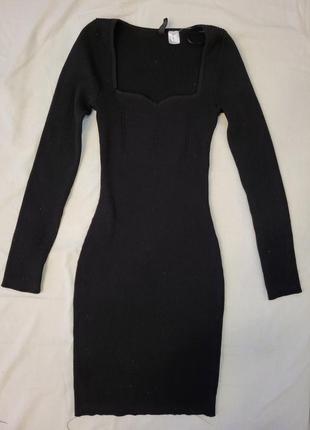 H&amp;m divided черное мини платье в утяжеление