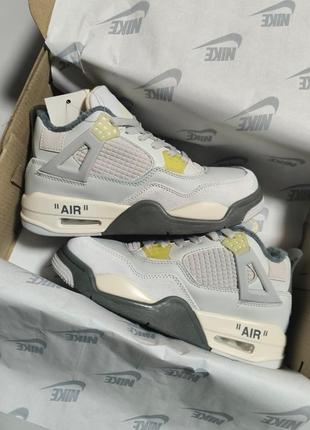 Утепленные кроссовки на меху nike air jordan 4 retro grey fur