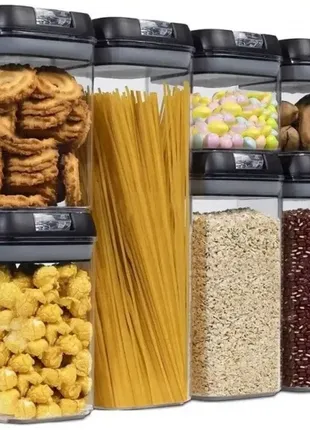Набір контейнерів для їжі food storage container set на клямках із ущільнювачем із 7 предметів
