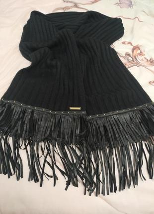 Шарф с кожаными кистями michael kors