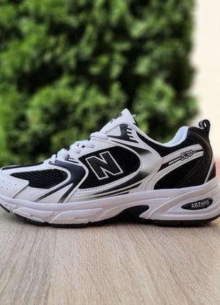 Кросівки класичні new balance 530 white black  стильные кроссовки нью беланс 530 белые с чёрным