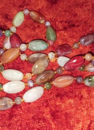 Индийские бусы винтажные разноцветные