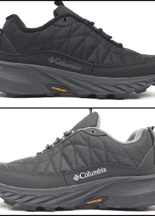 Зимові чоловічі  черевики columbia nonslip thermo чорні, сірі