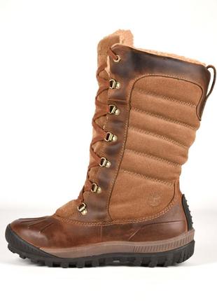 Timberland оригинал зимние кожаные женские сапоги сапоги ботинки высокие коричневые размер 38 38,5
