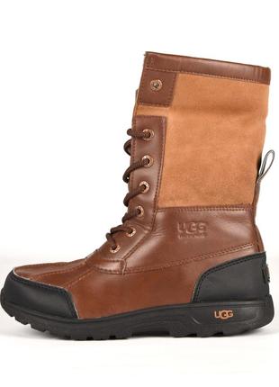 Ugg australia оригинал женские ботинки высокие коричневые кожаные размер 34