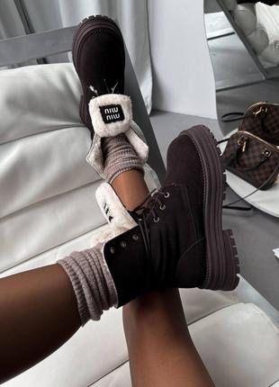 Шикарні нові черевики miu miu boots chocolate