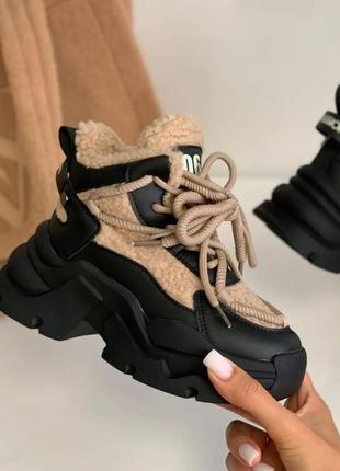 Черевики ботинки овчина зимові тедді 34 кросівки зима сапоги