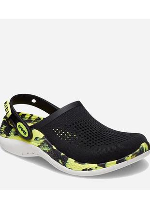 Crocs literide 360 black/citrus (цитрусовые)