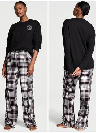 Піжама фланелеві штани + кофтинка на довгий рукав victoria’s secret, оригінал!
