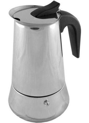 Кавоварка гейзерна unique un-1902 на 6 чашок 270 мл, гейзерна кавоварка для електроплити