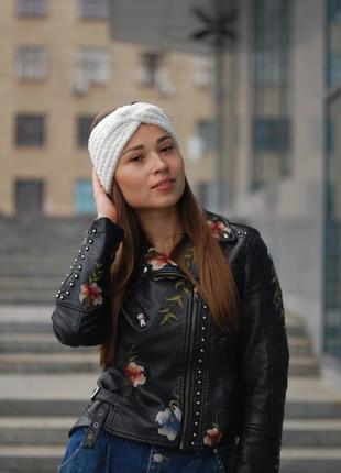 Оксамитова пов'язка, велюрова пов'язка чалма зимова, біла пов'язка чорна пов'язка