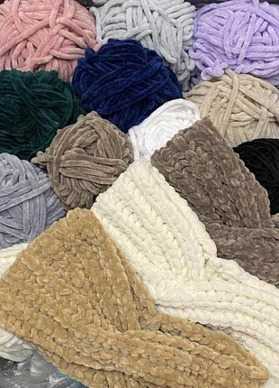 Оксамитова пов'язка, велюрова пов'язка чалма зимова, біла пов'язка чорна пов'язка