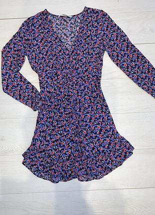 Коротке плаття сукня в квітковий принт zara s