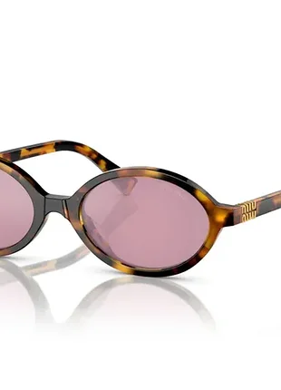 Солнцезащитные очки miu miu 04zs с фиолетовой линзой леопардовый