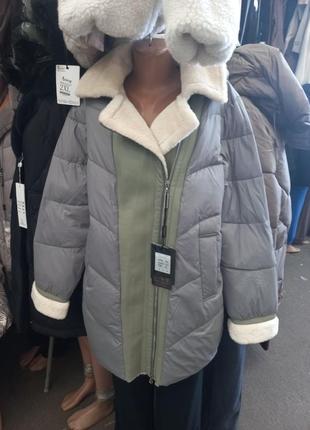 Зимняя куртка, плащевка*еко кожа, 50-60рр