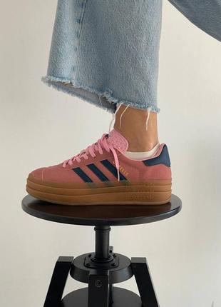 Кроссовки gazelle pink platform