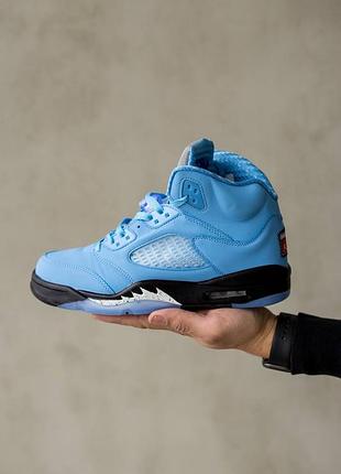 💙nike air jordan 5 unc blue💙 ❤️36рр-45рр❤️ кроссовки мужские найк джордан 5, кроссовки женские голубые джордан 5
