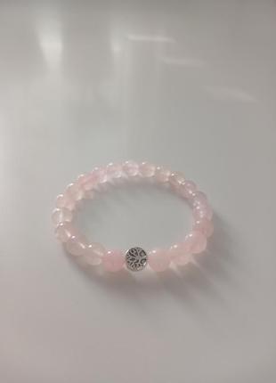 Браслет из розового кварца ( ручная работа)