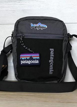 Сумка через плечо patagonia с патчем, барсетка патагония, спортивный мессенджер, цвет черный