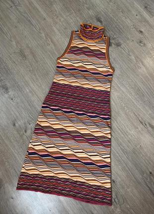 Missoni multicolor knitted dress винтажное шелковое платье