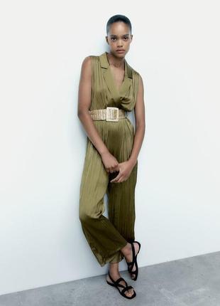 Zara, s, сатиновый комбинезон