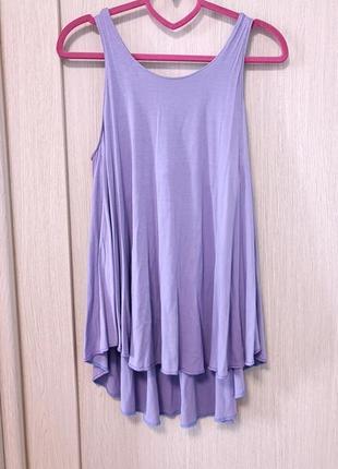 Сиреневая майка-топ двойная