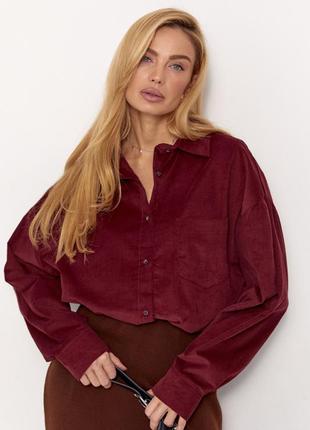 Вельветовая женская рубашка оверсайз