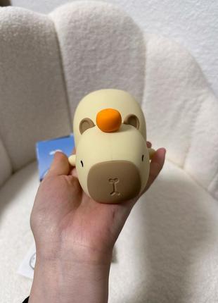 🔴уценка🔴 светильник ночник спящего лежача капибара лампа сенсорный мягкий силиконовый беспроводной детский с таймером8 фото