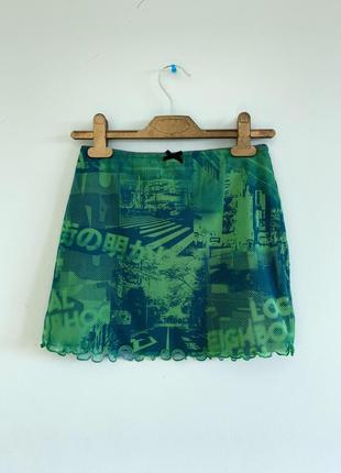 Міні спідниця в сітку з підкладкою