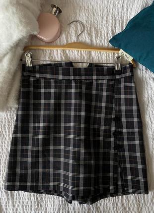 Юбка-шорты с высокой посадкой в клетку