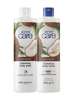 Набір для тіла з олією кокосу ( гель для душу 400 мл + лосьйон для тіла 400 мл)