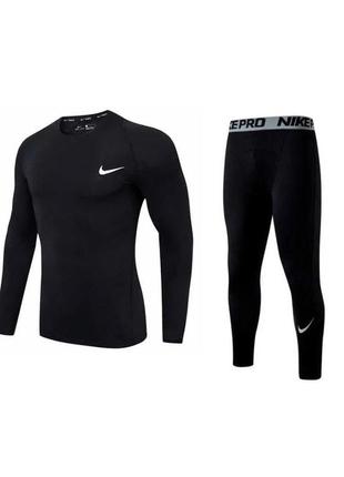 Черное термобелье nike pro combat dri-fit core