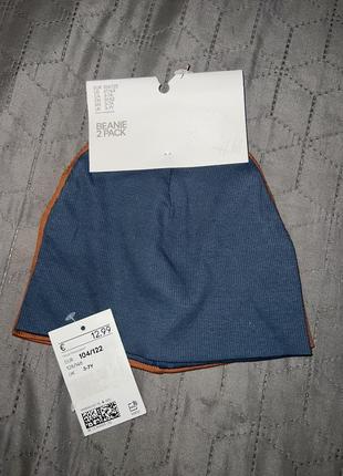Шапка h&m 104-122 2 штуки в рубчик