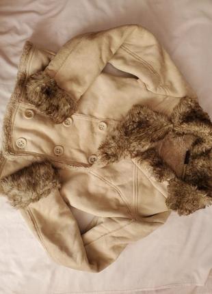 Дублянка бежева демісезон штучне хутро