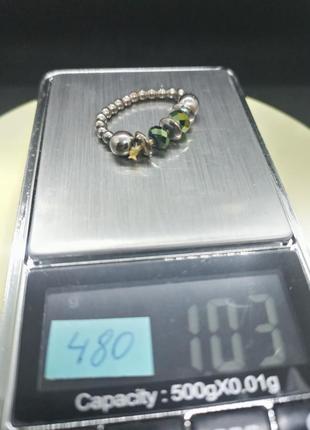 Колечко каблучка - бісер намистини резинка - 480 - 1,03грм