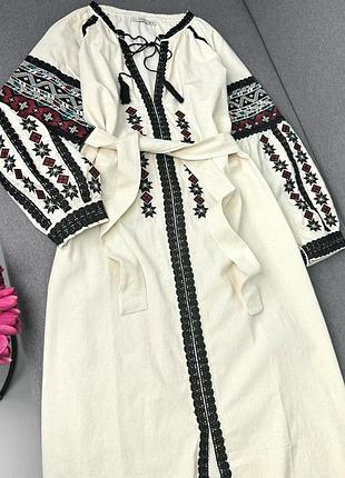 Турецька сукня оверсайз вишиванка з рукавами ліхтариками