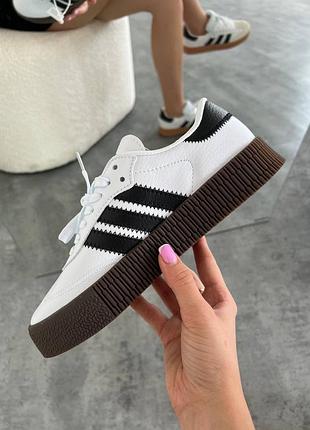 Кроссовки adidas samba white black 3