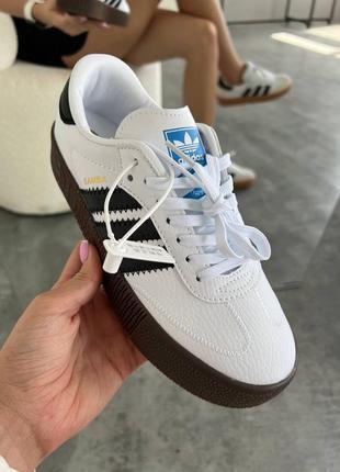 Кроссовки adidas samba white black 2