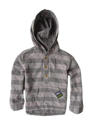 Качественная рубашка худи c капюшоном длинными рукавами kiabi