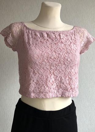 Кружевной розовый топ primark
