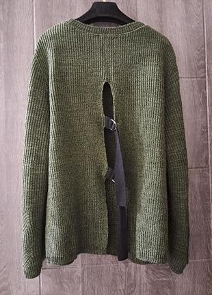 Удлиненный джемпер/сверт свободного кроя с открытой спинкой