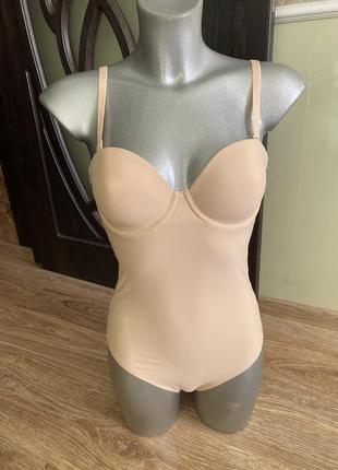 Шикарный, базовый, боди, утяжка, высокая, степень утяжки, бесшовный, в телесном, цвете, от бренда: primark🫶