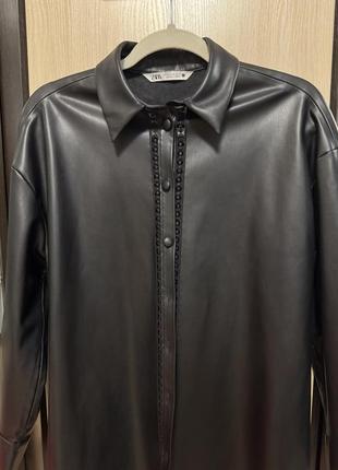 Кожаная рубашка zara