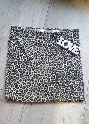 Жіноча  коротка леопардова спідниця,  юбка з леопардовим принтом
