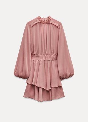 Платье zara, платье с воланами zara, вечернее платье zara5 фото