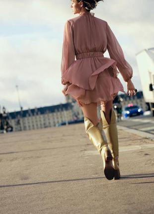 Платье zara, платье с воланами zara, вечернее платье zara10 фото