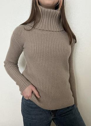Кашемировый свитер с горлом в рубчик banana republic