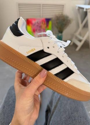 Кроссовки adidas samba xlg white/black gum platform3 фото