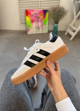 Кроссовки adidas samba xlg white/black gum platform4 фото