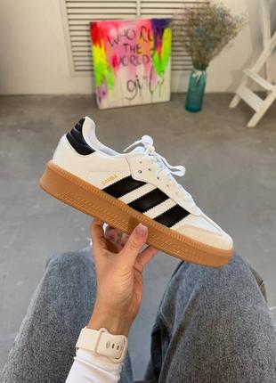 Кроссовки adidas samba xlg white/black gum platform